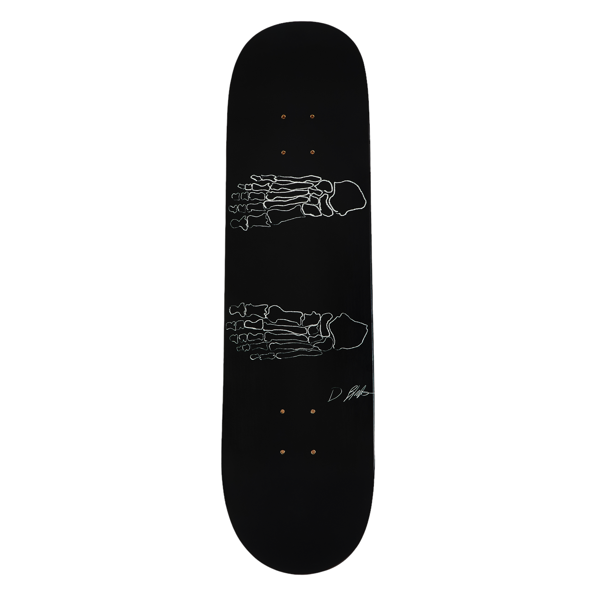 PLACE FEET HERE SKATEBOARD DECK